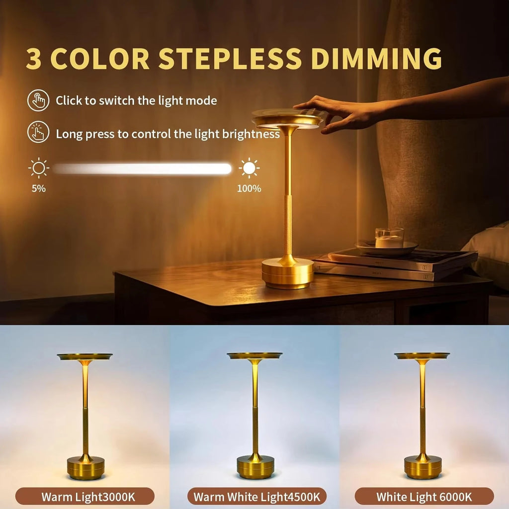 USB Rechargeable LED Desk Lamp | Touch Dimming 3 Color Modes LED Table Lamp Axl