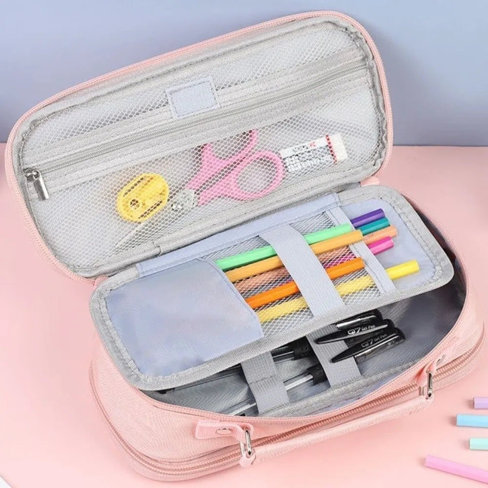 Canvas Pencil Case – 5-Layer Large Capacity Stationery Bag Canvas Pencil Case Axl