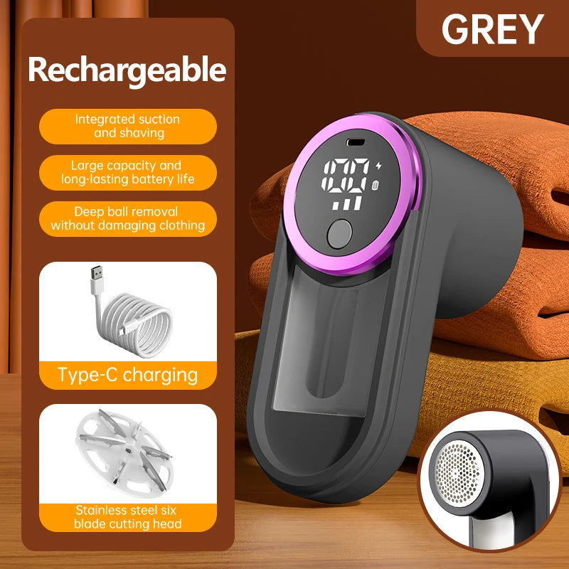 Rechargeable Fabric Shaver & Lint Remover – Sweater Defuzzer Fabric Shaver Axl Dark Grey