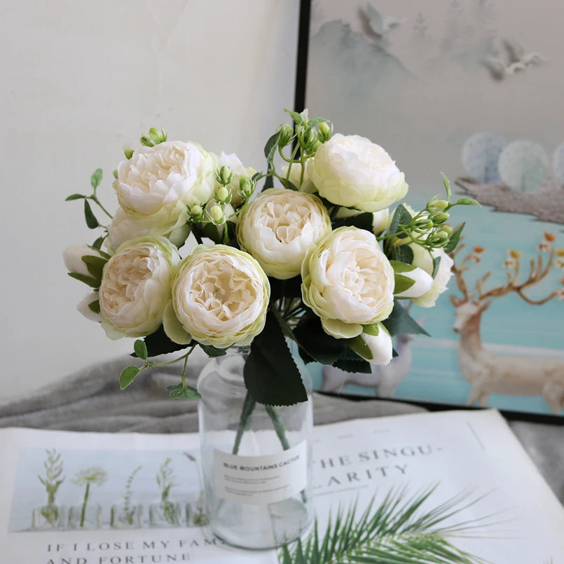 Silk Peony Bouquet – Artificial Flowers for Wedding & Home Decor Artificial Flower Bouquet Axl