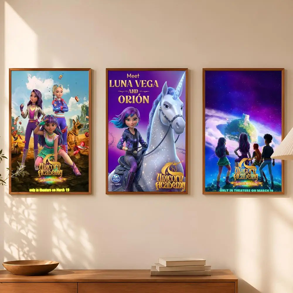 Unicorn Academy Self-Stick Wall Poster – Waterproof HD Decor Wall Art Poster Axl