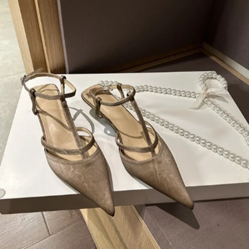 Women's Pointed Toe High Heel Mule Sandals – Satin Upper High Heel Mule Sandals Axl