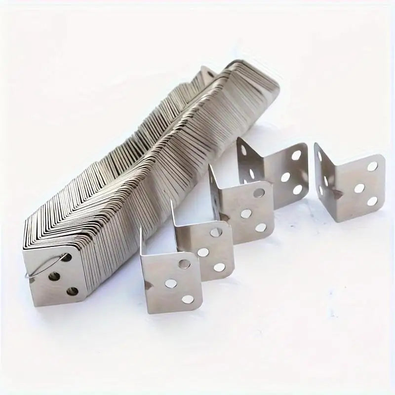 10-Pack Stainless Steel 90° L Corner Brackets for Shelves & Furniture Corner Brackets Axl