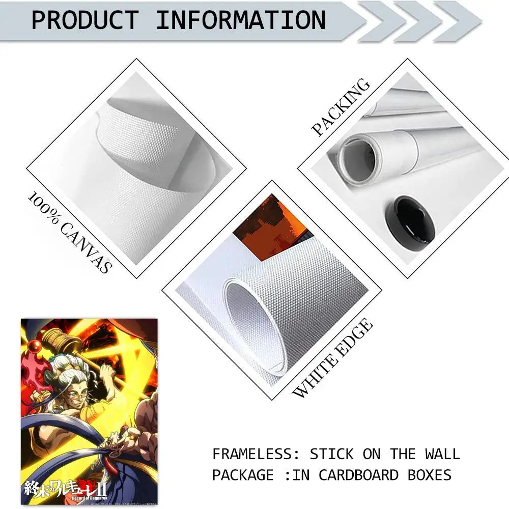 Record of Ragnarok Anime Canvas Wall Art – Unframed Poster Canvas Wall Art Axl