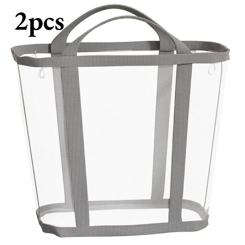 Foldable Mesh Laundry Basket with Handle – Large Capacity Laundry Basket Axl GRAY-2pcs