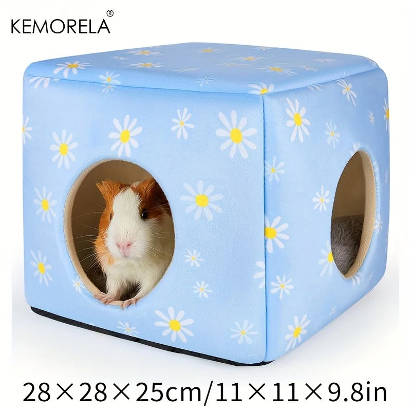Washable Guinea Pig Hideout Bed | Small Pet House for Rabbits & Hamsters Small Pet Hideout Bed Axl Blue