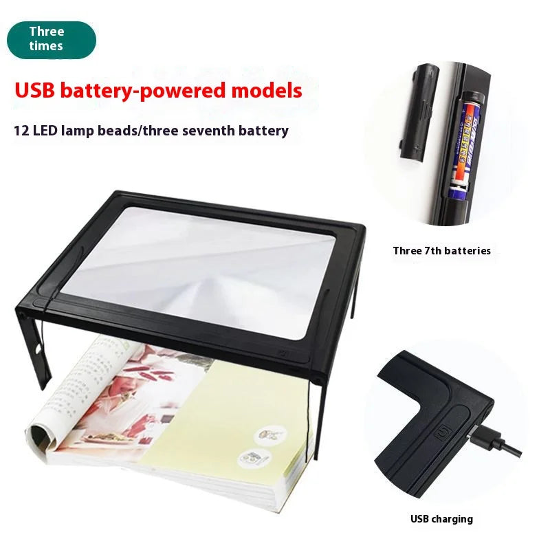 Hands-Free LED Magnifying Glass – Desktop & Neck Mount, 3X LED Hands-Free Magnifier Axl