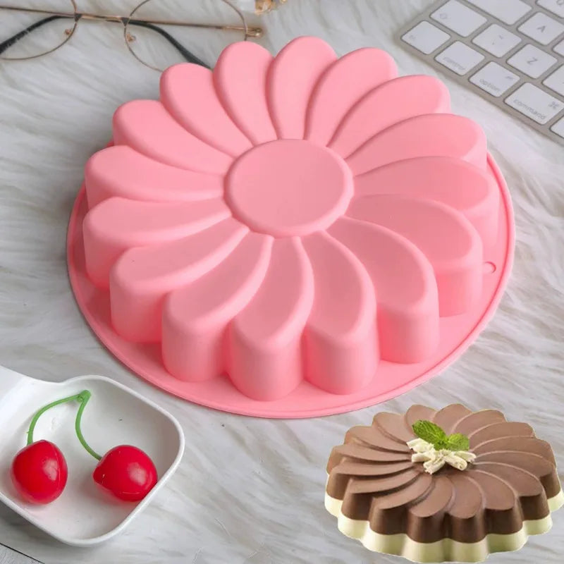 3D Sunflower Silicone Cake Mold – Petal Baking Pan & DIY Tray Silicone Cake Mold Axl