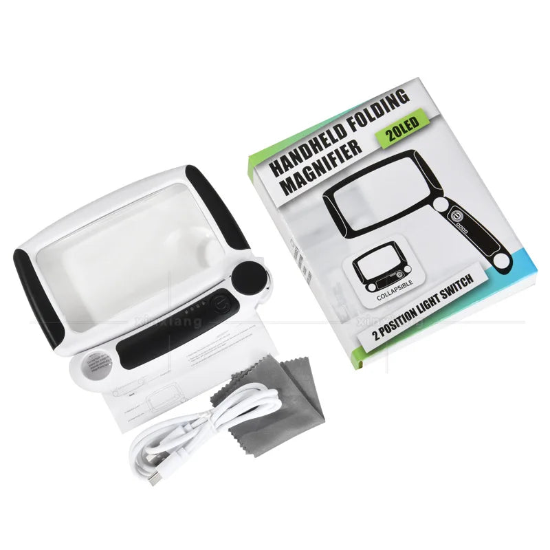 Rechargeable Magnifying Glass 5X 20X – 20 LED Loupe Magnifier LED Magnifier Loupe Axl