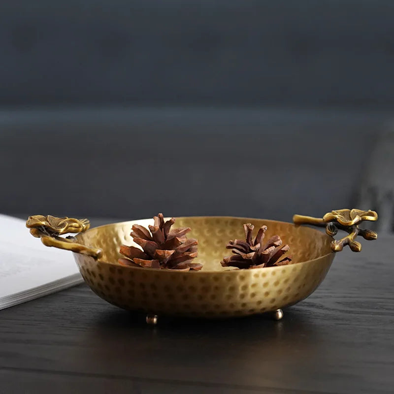 Brass Copper Fruit Plate – Retro Decorative Tray for Home Decorative Fruit Tray Axl