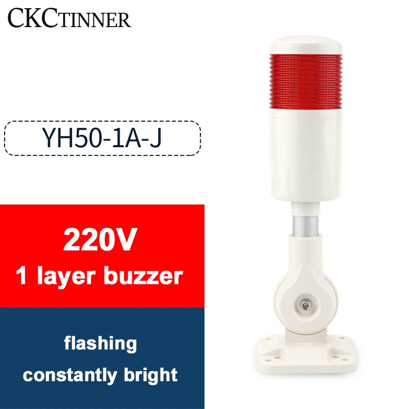 YH50-J Stack Tower Alarm Light 1-5 Layer Warning Lamp Buzzer Stack Tower Alarm Light Axl YH50-1D-J 220V