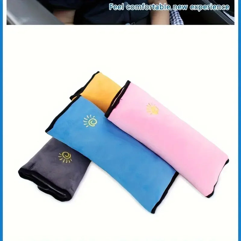 Kids Car Seat Belt Shoulder Protector & Neck Pillow | Soft Velvet Seat Belt Cushion Axl