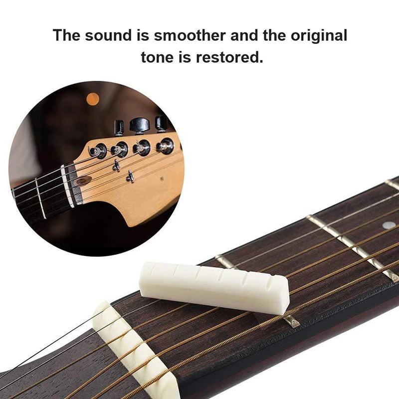 Acoustic Guitar Bridge Pins & Nut Set – Ivory ABS Replacement Guitar Bridge Pins Set Axl