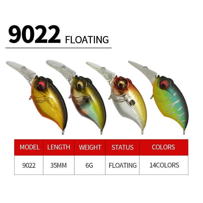 6g 42mm Floating Crankbait Lure – Bass, Perch & Pike Wobbler Fishing Crankbait Lure Axl
