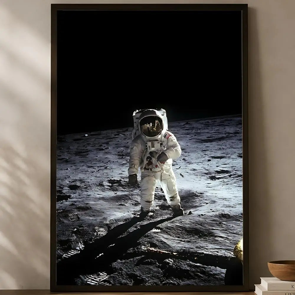 Apollo Moon Landing Self-Stick HD Wall Art Poster | Waterproof Wall Art Poster Axl White12 15X20cmNoframe
