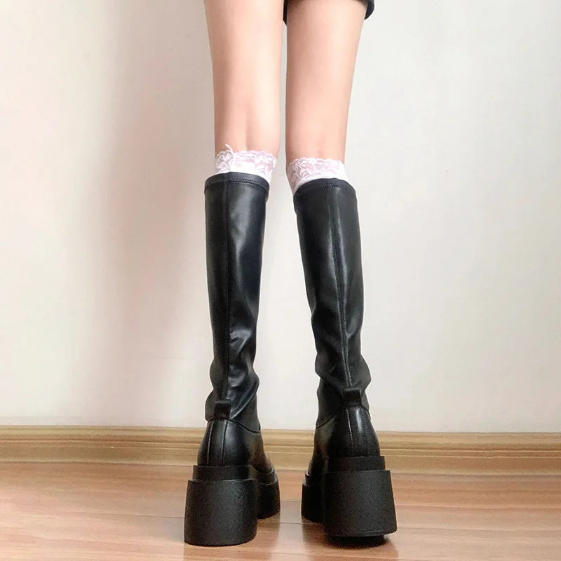 Women's Stretch Wedge Booties – Slip-On Belt Buckle Boots Wedge Stretch Booties Axl