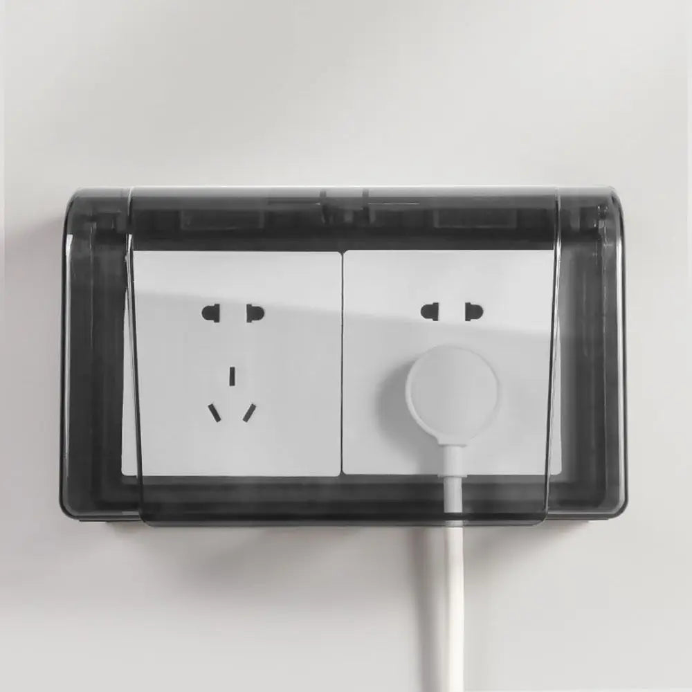 Splashproof 86 Duplex Socket Outlet Cover Box – PS Plastic Socket Cover Box Axl Black