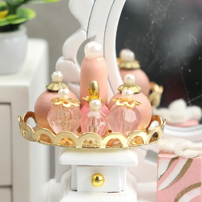 1:12 Scale Pink Perfume Tray – Miniature Dollhouse Accessory Dollhouse Accessory Axl