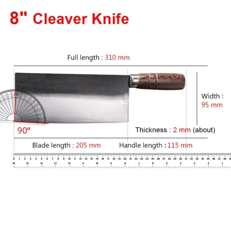 InLeung Chinese Cleaver – Stainless Steel Multi-Purpose Chef Knife Kitchen Cleaver Knife Axl