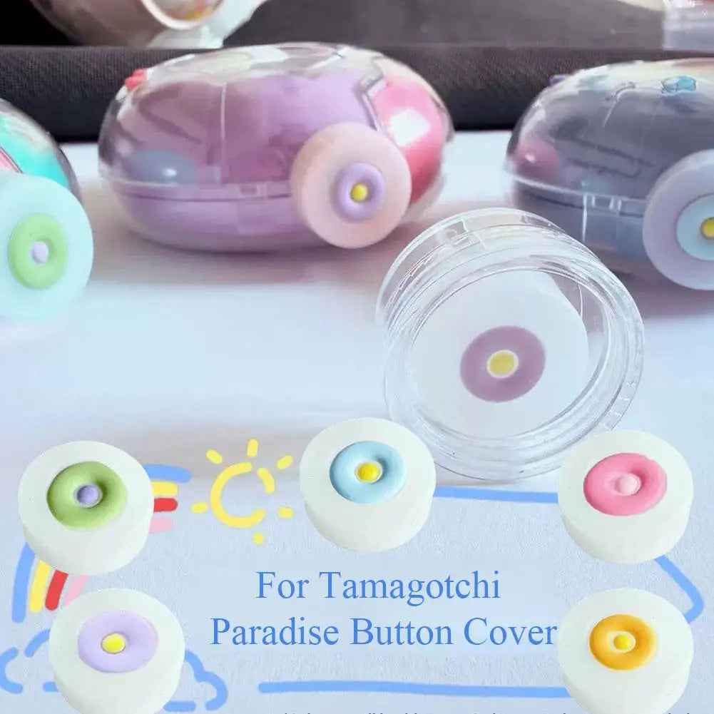 Tamagotchi Paradise Glitter Knob Caps – Multi-Color Button Covers Virtual Pet Accessory Axl