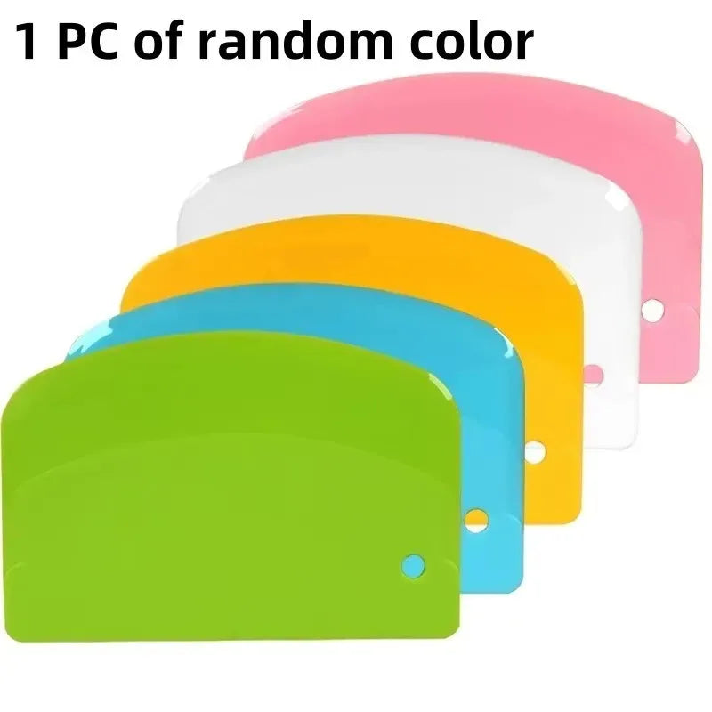 Dough Cutter & Bowl Scraper – Flexible Plastic Pastry Tool Dough Cutter Scraper Axl Random colors