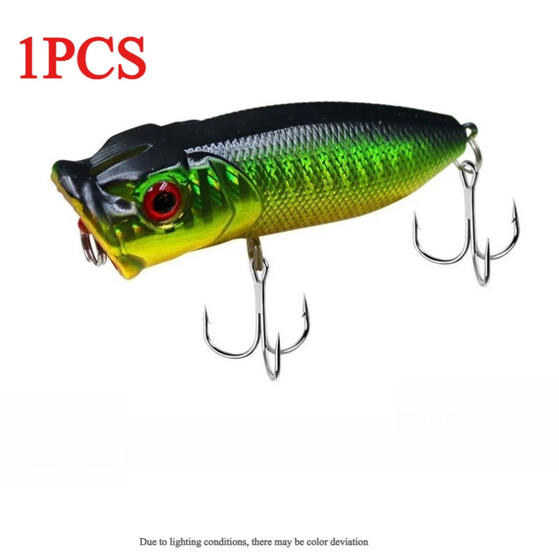 9cm 12g Floating Popper Hard Lure – Freshwater & Saltwater Fishing Popper Lure Axl green-1pcs