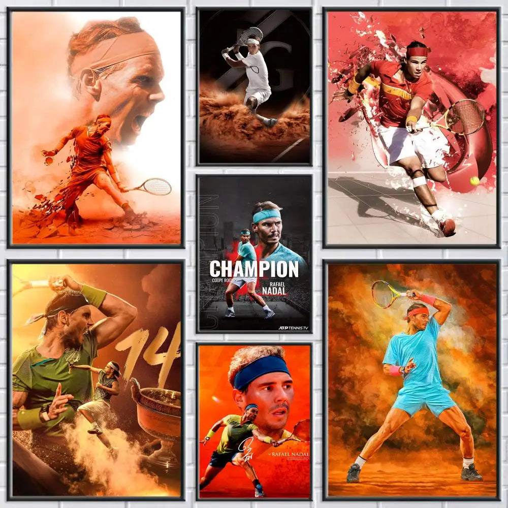 Rafael Nadal Canvas Poster – Unframed Tennis Wall Art Print Canvas Wall Art Axl