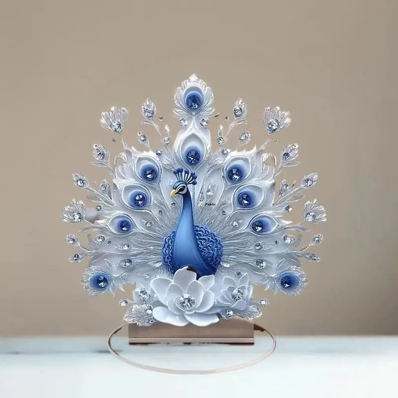 10cm Plastic Peacock Figurine – Desktop Decor & Gift Ornament Desktop Figurine Axl