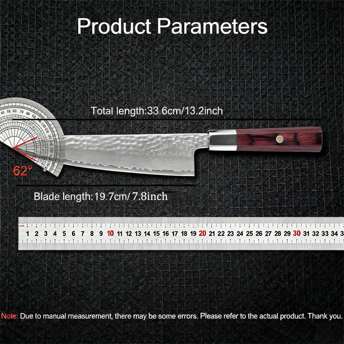 67-Layer Damascus Steel Chef Knife – Cleaver & Utility Knife Damascus Chef Knife Axl