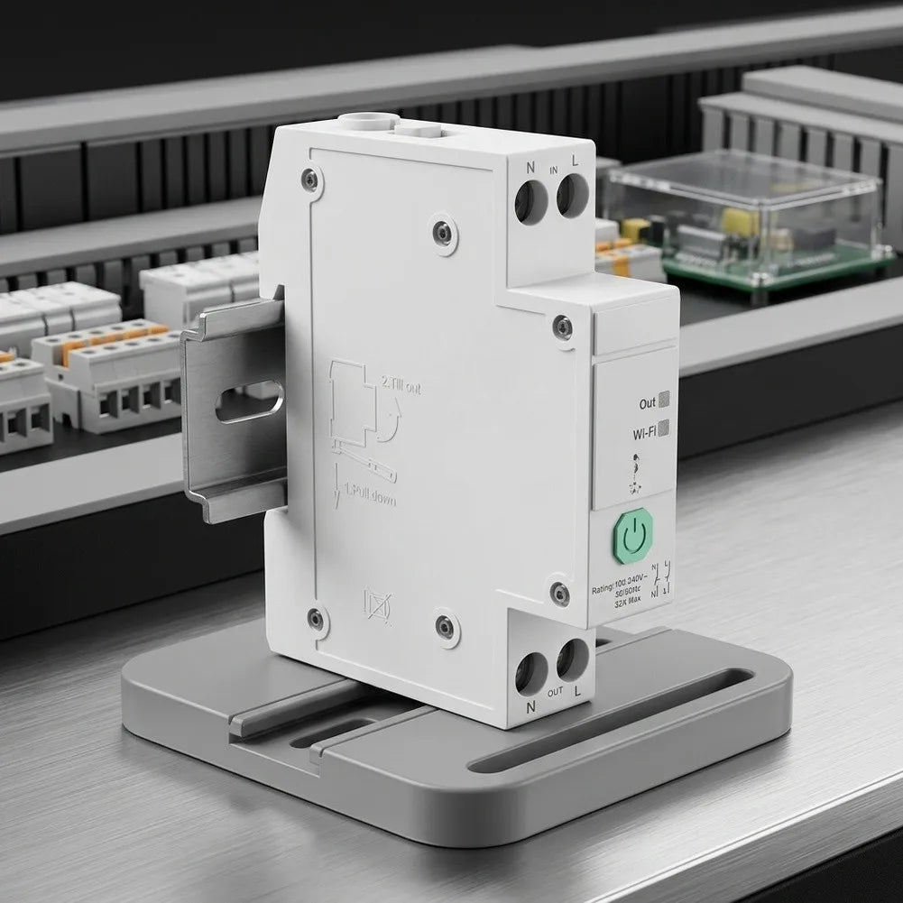 Smart Rail Switch 32A Zigbee 3.0 – Energy Monitor & Automation Smart Rail Switch Axl