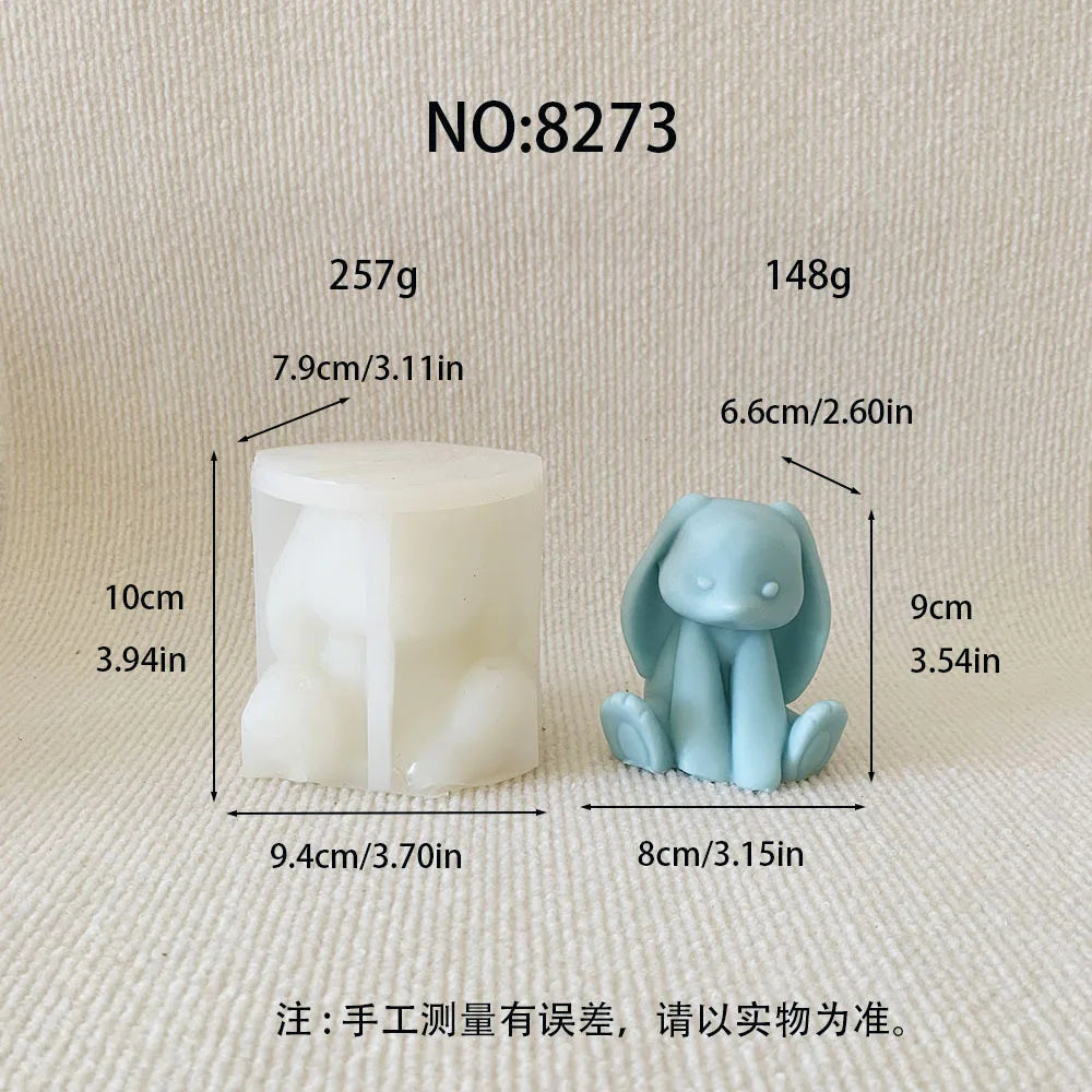 3D Rabbit Silicone Mold – Bunny Candle, Soap & Resin Mould Silicone Craft Mold Axl 1