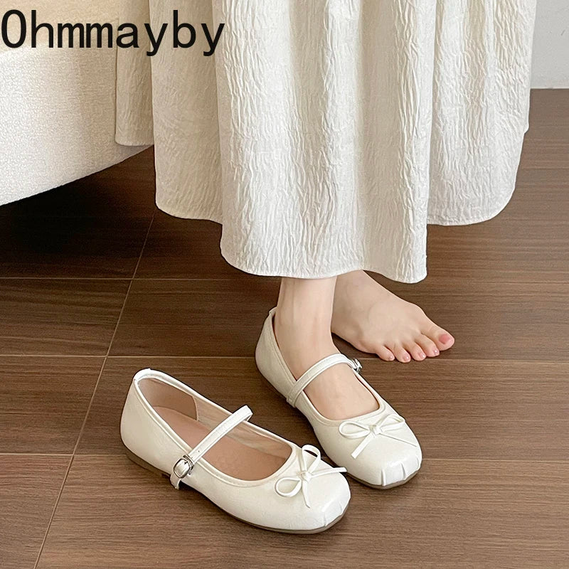 Women's Bow Mary Jane Ballet Flats – Sweet Elegant Shoes Ballet Flats Axl