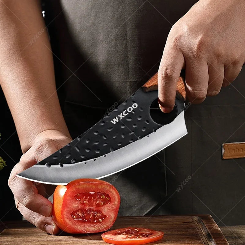 WXCOO Stainless Steel Meat Cleaver & Boning Knife Set Kitchen Knife Set Axl