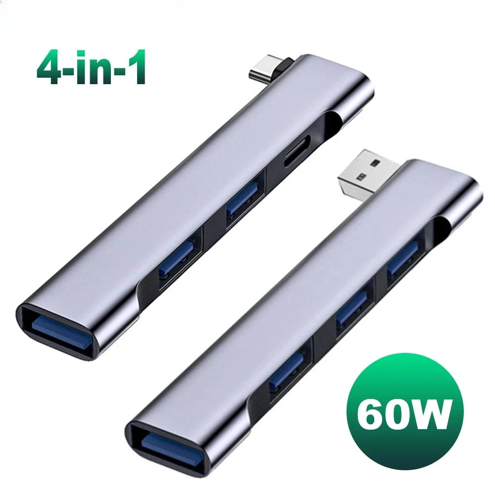 4-in-1 USB-C Hub 3.0 | 60W PD OTG Adapter for MacBook & Laptops USB-C Hub Axl