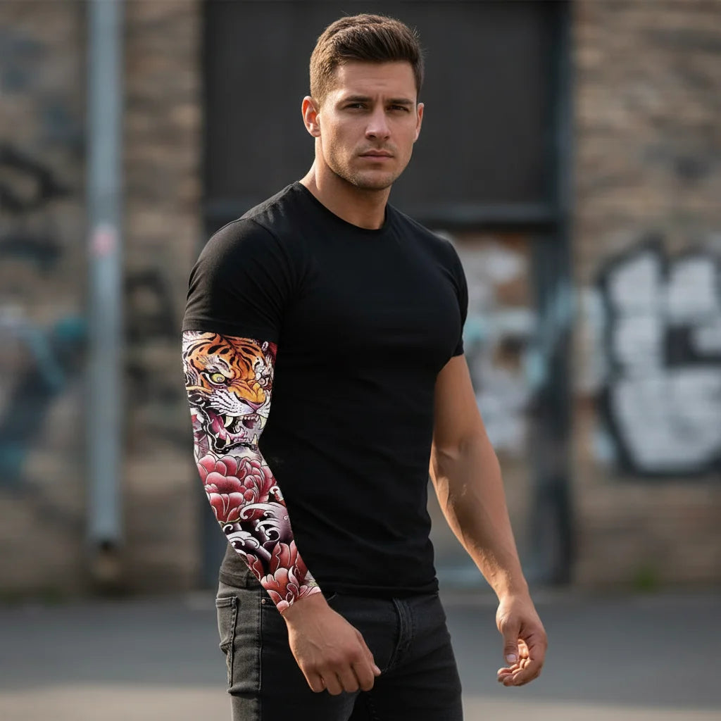 UV Protection Flower Tattoo Arm Sleeve for Cycling & Outdoor Arm Sleeve Axl