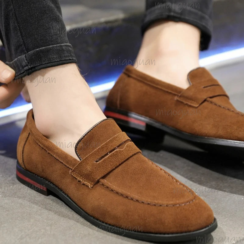 Men's Slip-On Suede Loafers – Business & Wedding Dress Shoes Men's Dress Loafers Axl