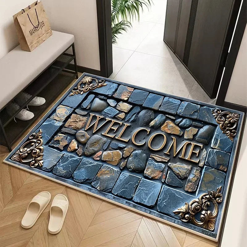 3D Printed Crystal Velvet Door Mat – Non-Slip, Machine Washable Floor Mat Axl