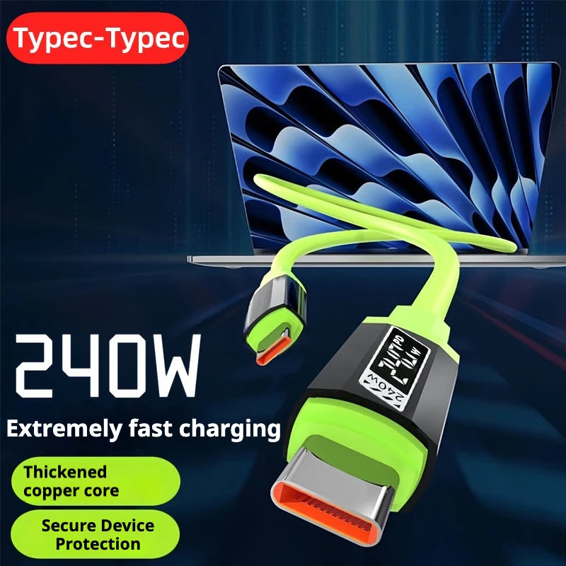 240W USB-C to USB-C Fast Charging Cable with Power Display USB-C Charging Cable Axl