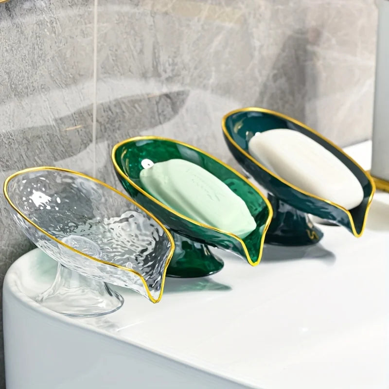 Oval Soap Dish with Drainage Holes – Plastic Bathroom Organizer Soap Dish Axl