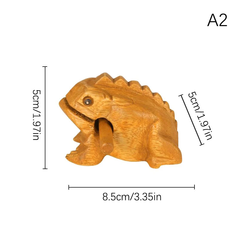 Thai Lucky Wooden Frog – Handcrafted Musical Decor Figurine Wooden Decor Figurine Axl A2