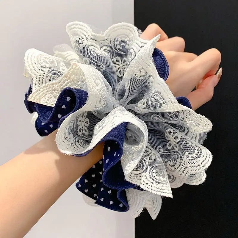 Leopard Print Hair Scrunchie – Large Elastic Retro Hair Tie
