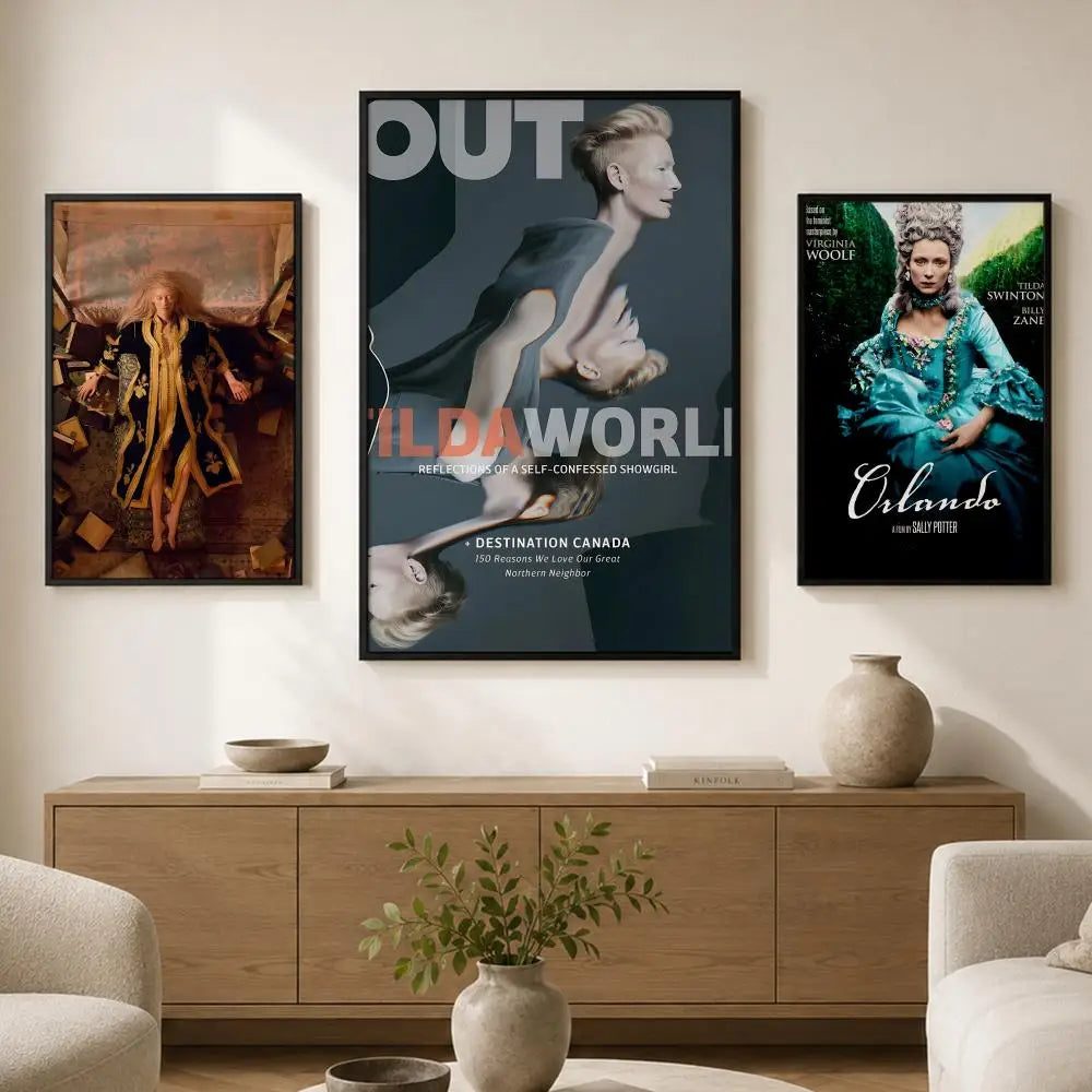 Tilda Swinton Poster – Self-Adhesive HD Wall Art Decor Decorative Wall Poster Axl