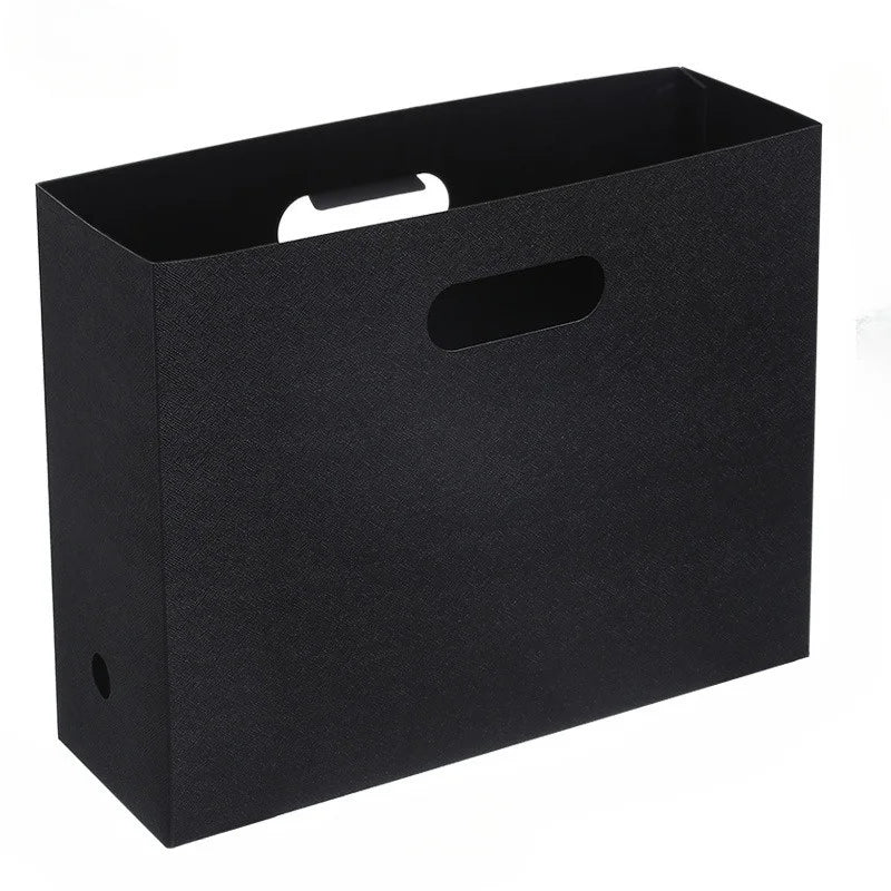 Foldable File Storage Box – Large PP Desk Organizer 32×11×24.5cm File Storage Box Axl Black 1pc