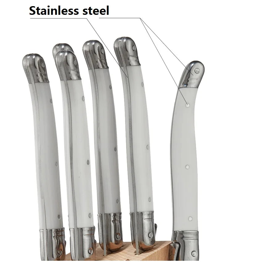 Laguiole-Style Steak Knife Set 6-Piece | Stainless Steel Cutlery Steak Knife Set Axl