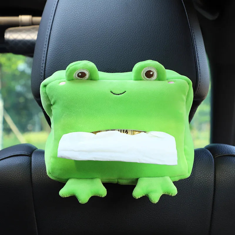 Cartoon Plush Tissue Box Holder – Car Armrest & Backseat Cover Car Tissue Holder Axl A5
