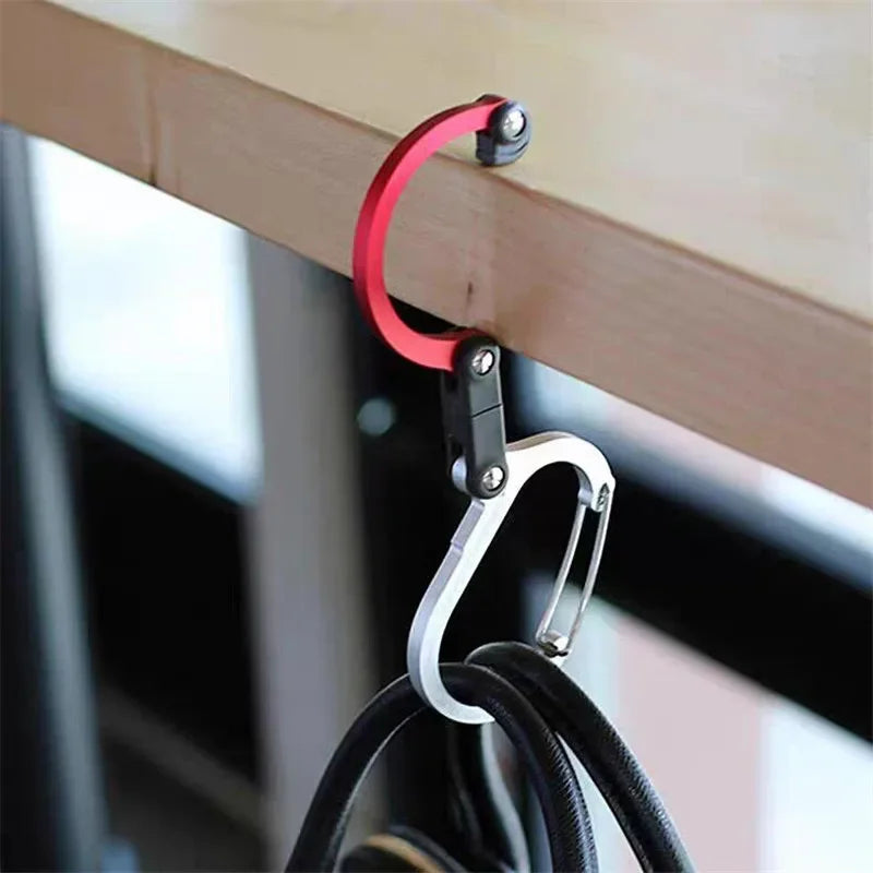 Hybrid Gear Clip Rotating Carabiner Hook for Camping & Hiking Carabiner Clip Axl