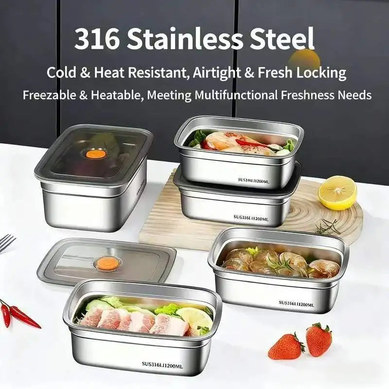 SUS316 Stainless Steel Leak-Proof Food Storage Container 1.2L Food Storage Container Axl