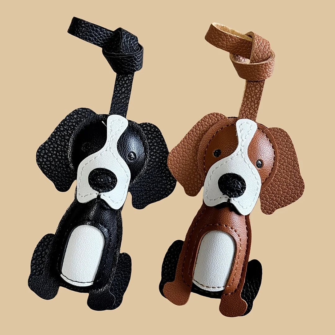 Beagle Dog Charm Keychain – PU Leather Adjustable Strap Dog Charm Keychain Axl