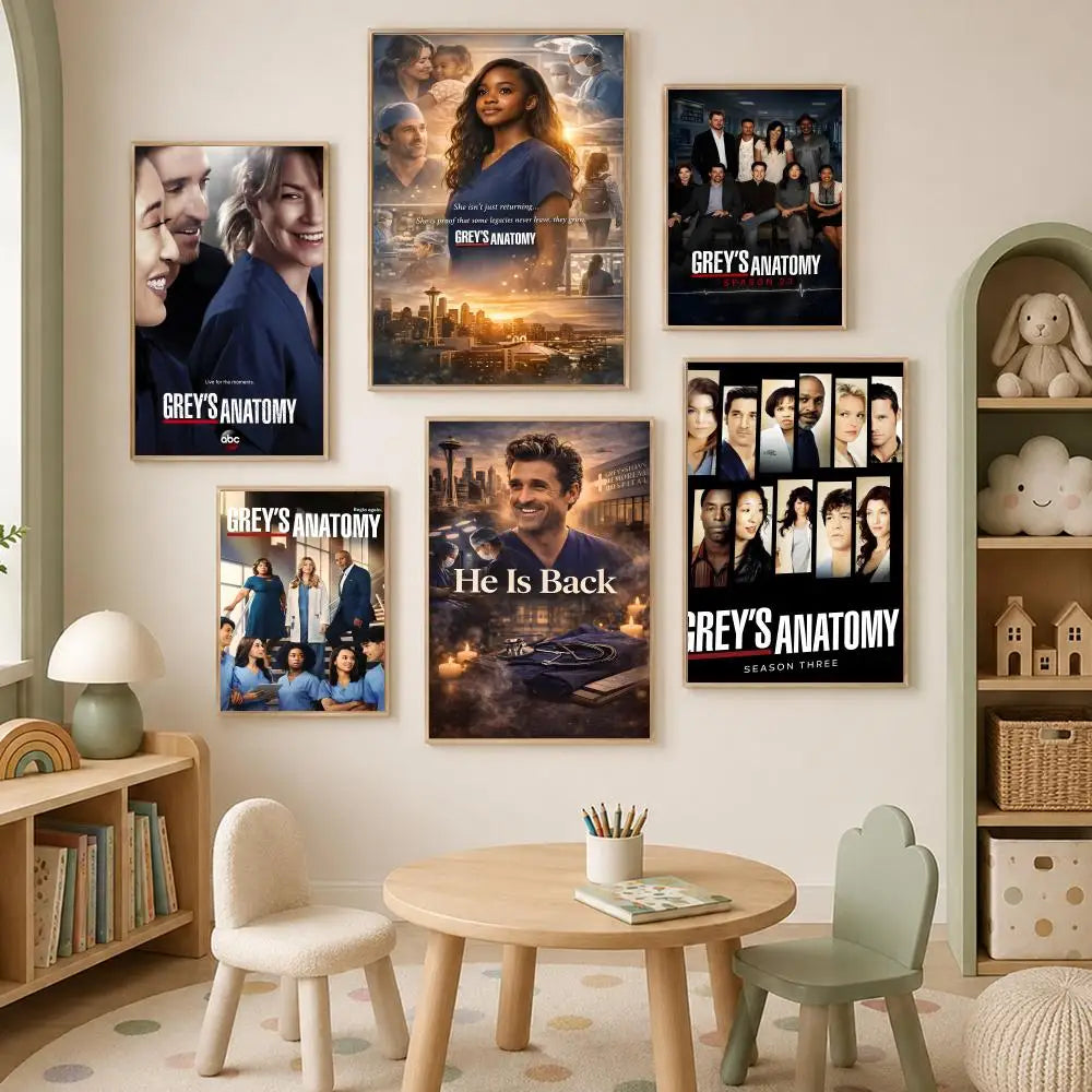Grey's Anatomy HD PVC Self-Stick Wall Poster | Waterproof Wall Art Poster Axl