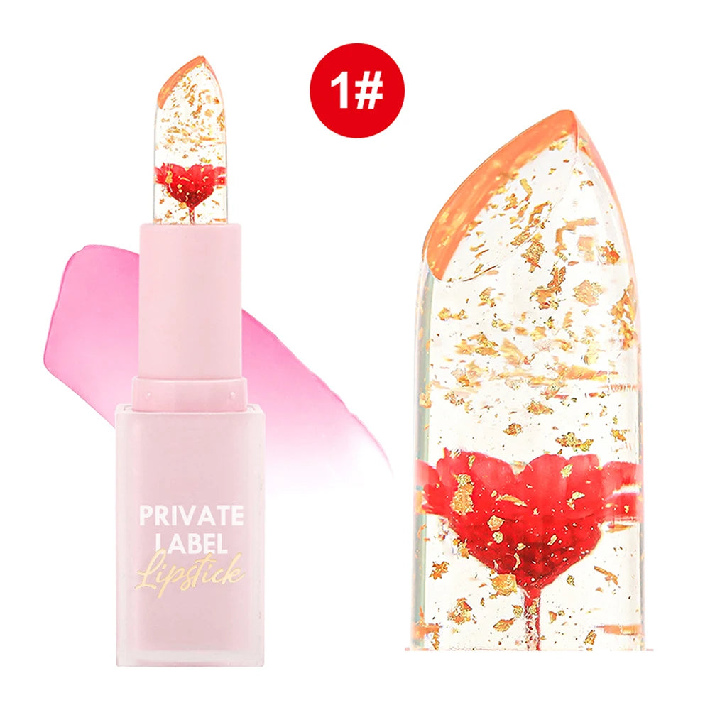 Crystal Jelly Lip Balm – Color-Changing Gold Foil Moisturizer Jelly Lip Balm Axl P218B-01 30pcs with logo
